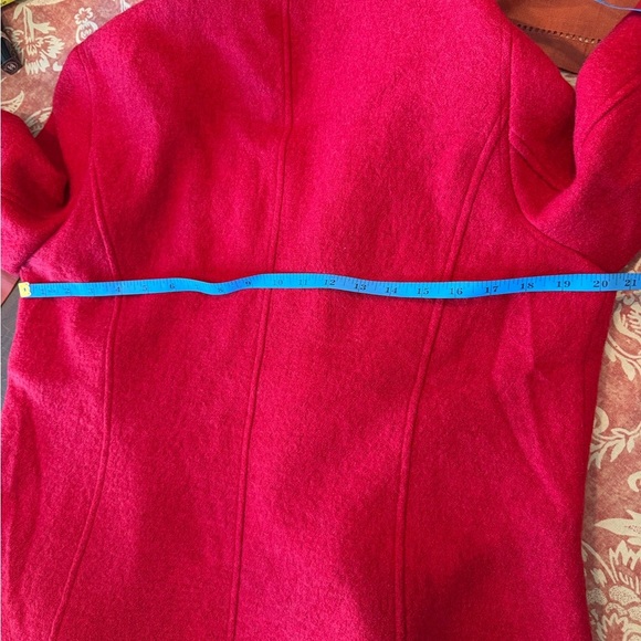 EUC Talbots Bold Red Military Style Wool Pea Coat SZ 14. Worn once; now too big. - Picture 10 of 11